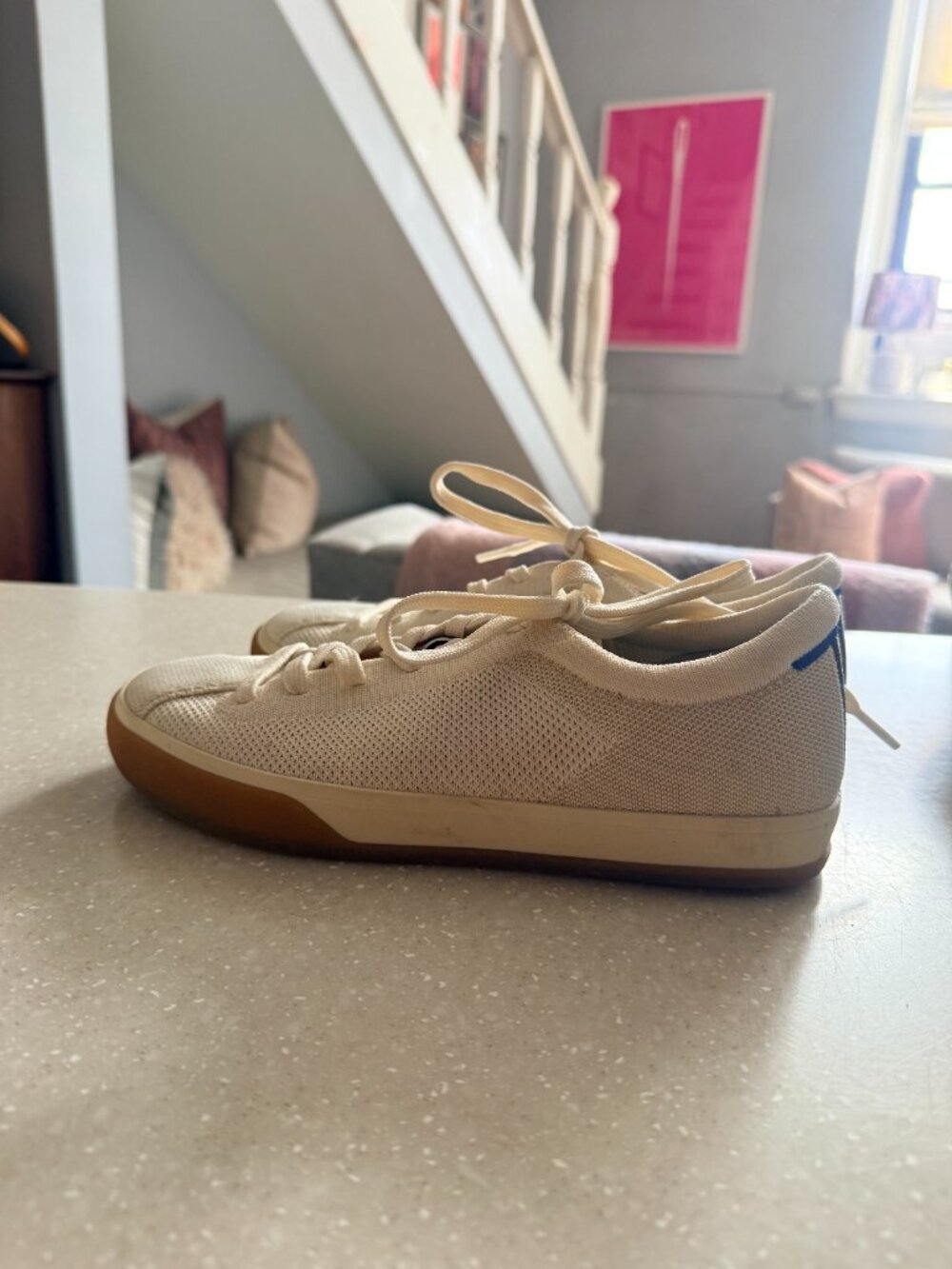 Rothy's Lace-Up Sneakers (Blonde, W8) - Picture 3 of 7